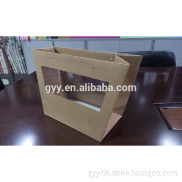 Brown Kraft Paper Bag, Shopping Bag with PVC Window